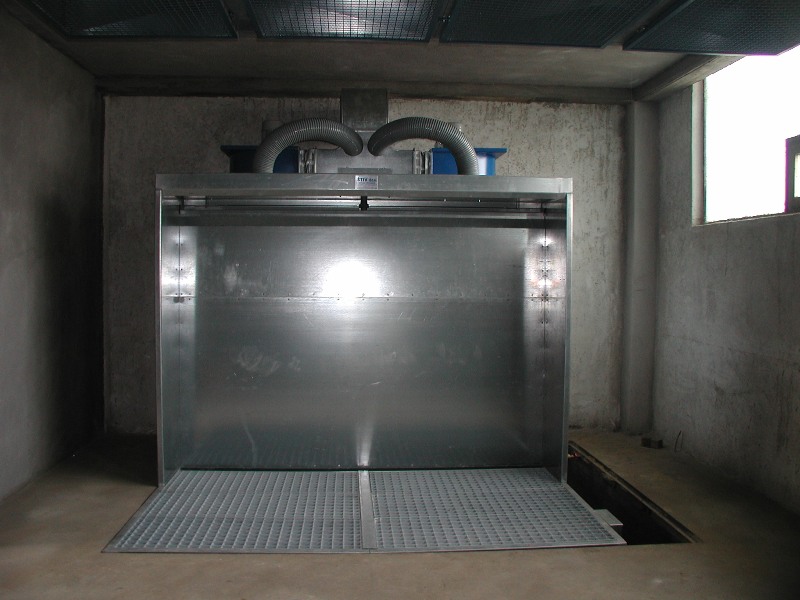 Kabine za lakiranje na bazi mokrog filtra sa nadzemnom kadom za vodu sa tri strane oplahnjivane vodom